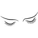 Eyelashes embroidery design showcasing a stylish and playful motif for women's apparel and accessories.