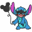Preview of Stitch with Mickey Balloon embroidery design featuring vibrant colors and playful motifs.