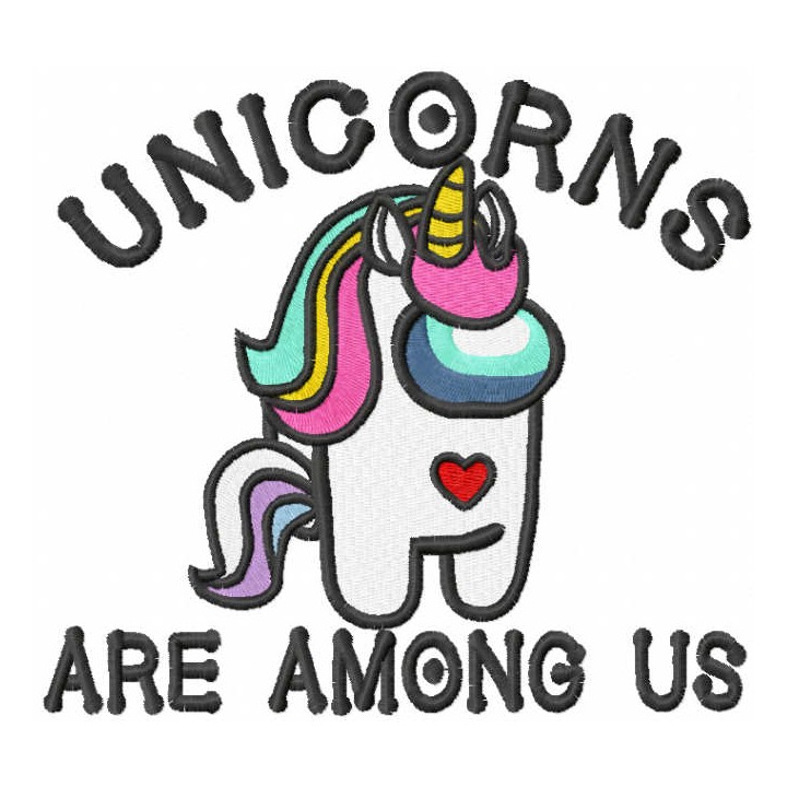 Unicorns are among us embroidery design - Embroidery Design