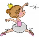 Ballet princess embroidery design featuring a graceful dancer in a beautiful tutu, ideal for apparel and accessories.