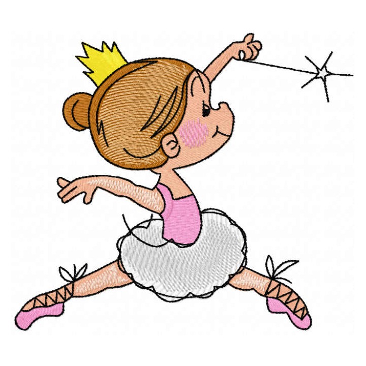 Ballet princess embroidery design - Embroidery Design