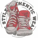 Stylish shoes embroidery design preview showcasing intricate stitching patterns for creative projects.