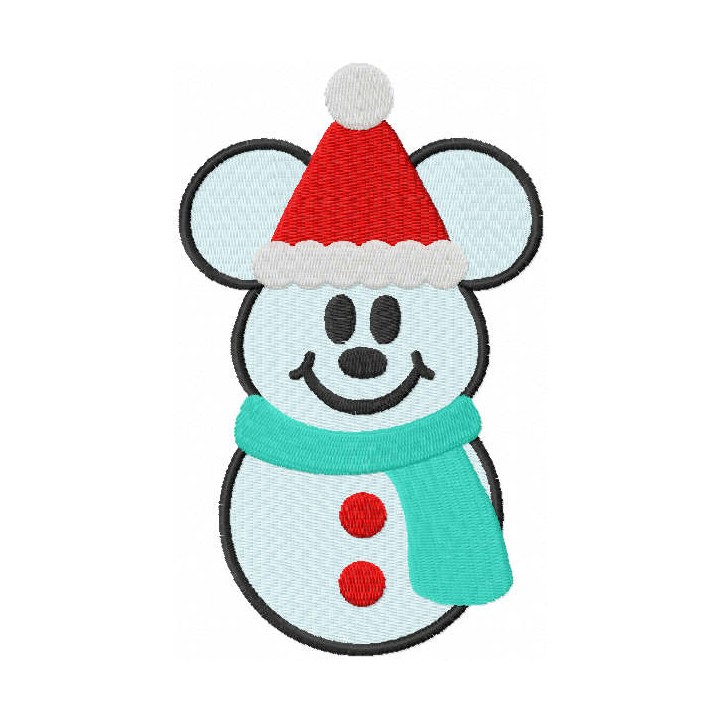 Mickey snowman embroidery design - Embroidery Design