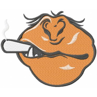 Monkey smoking face mask embroidery design - Embroidery Design