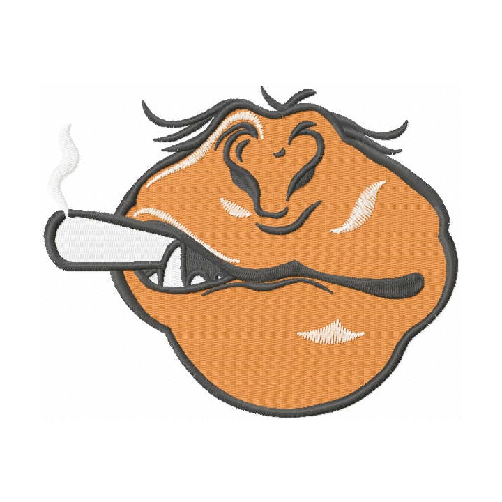 Monkey smoking face mask embroidery design - Embroidery Design
