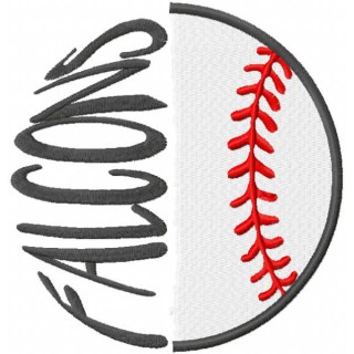Falcons baseball logo embroidery design - Embroidery Design