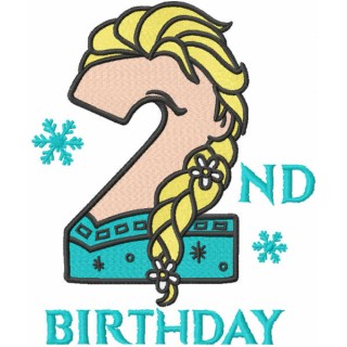 Frozen second birthday embroidery design - Embroidery Design