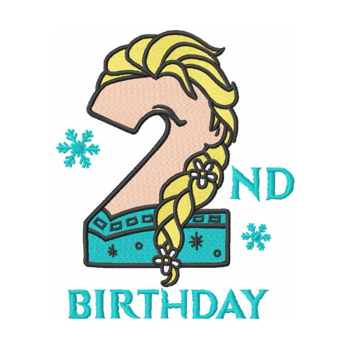 Frozen second birthday embroidery design - Embroidery Design