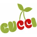 Gucci Cherry embroidery design featuring vibrant cherries, ideal for personalizing apparel and accessories.