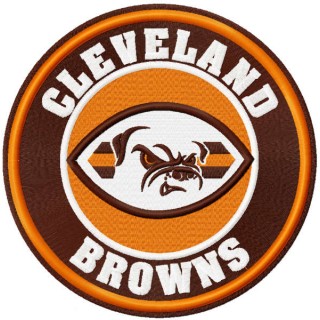 Cleveland browns round logo embroidery design - Embroidery Design