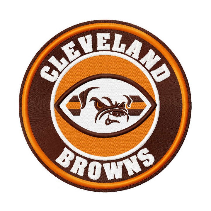 Cleveland browns round logo embroidery design - Embroidery Design