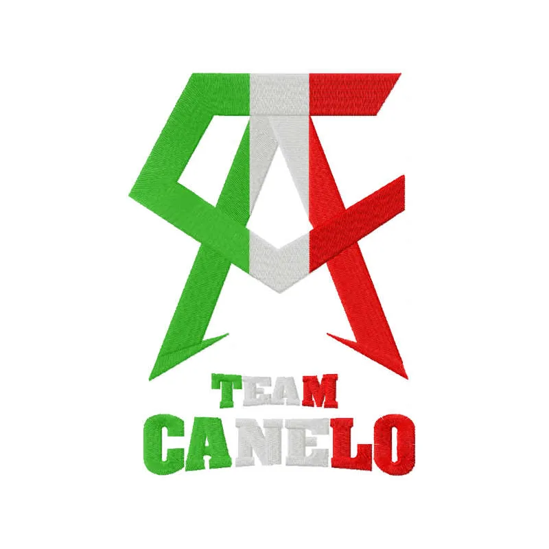 Preview of the Team Canelo logo embroidery design for stitching on sports gear and apparel.