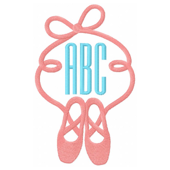 Pointe Monogram embroidery design - Embroidery Design