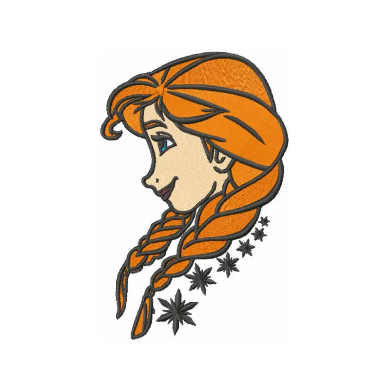 Preview of the Anna Loving Time embroidery design from the Frozen collection, showcasing intricate stitching patterns.