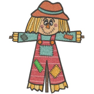 Patchwork scarecrow embroidery design - Embroidery Design