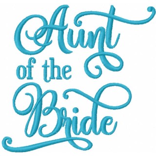 Aunt of the bride embroidery design - Embroidery Design