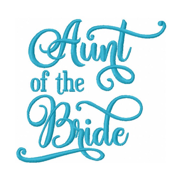 Aunt of the bride embroidery design - Embroidery Design