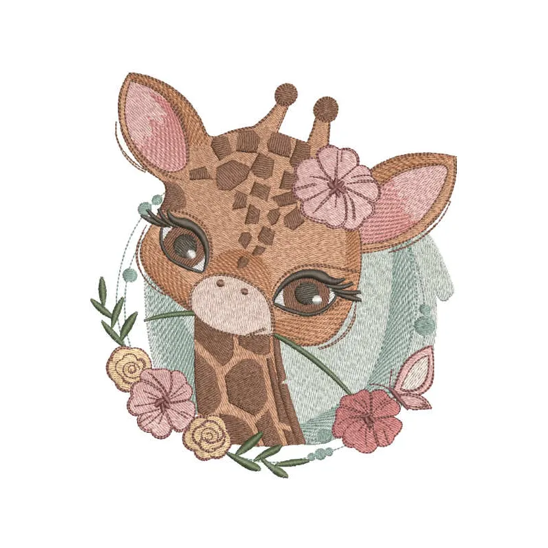 Preview of Childhood Giraffe embroidery design featuring a playful giraffe motif for stitching on various fabrics.