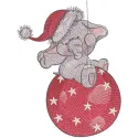 Christmas circus embroidery design featuring African animals, perfect for festive stitching on various items.