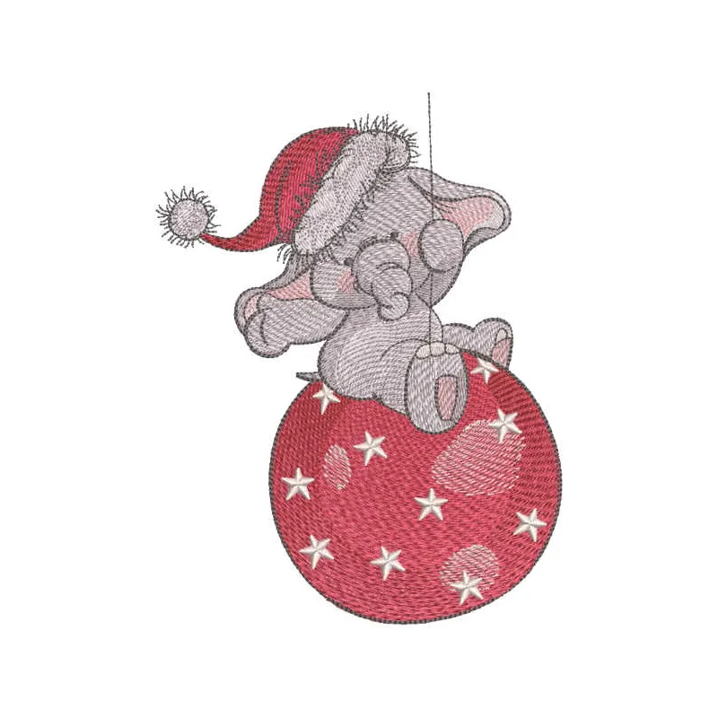 Christmas circus embroidery design featuring African animals, perfect for festive stitching on various items.