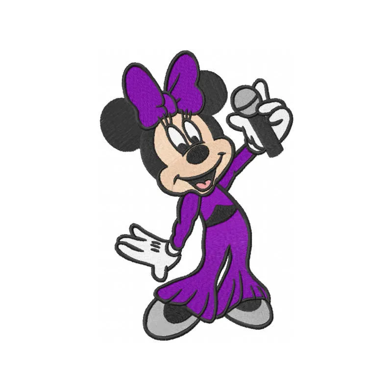 Minnie Elvis embroidery design featuring a whimsical blend of Minnie Mouse and Elvis Presley elements.