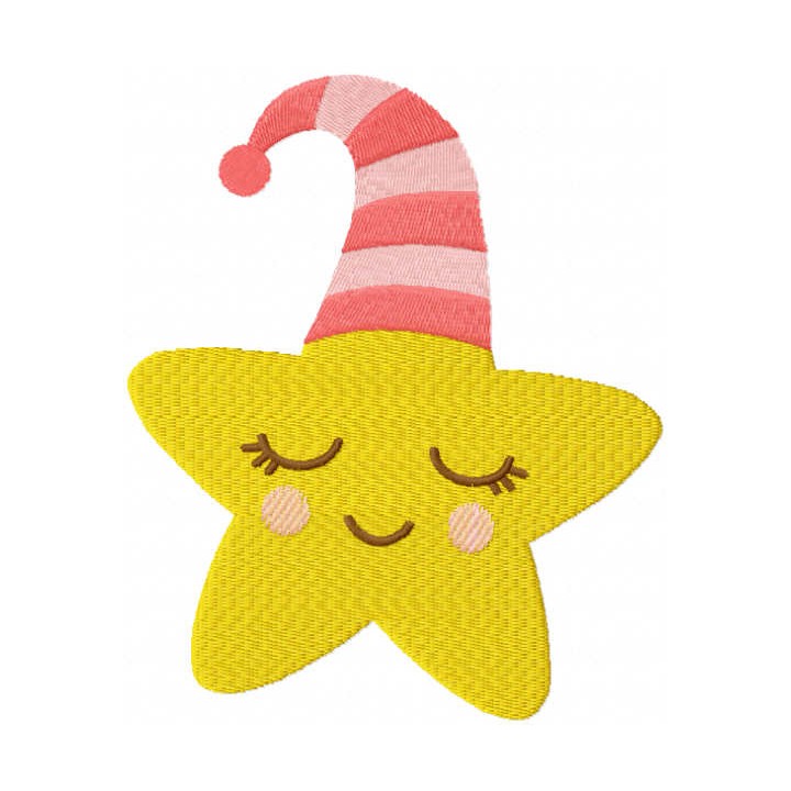 Sleeping moon embroidery design - Embroidery Design