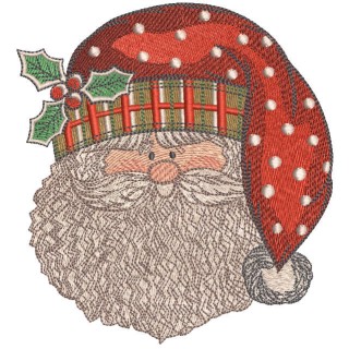 Santa Claus happy face embroidery design - Embroidery Design