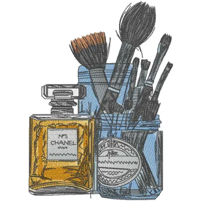 Preview of a set for female table embroidery design featuring elegant floral motifs for various fabric projects.