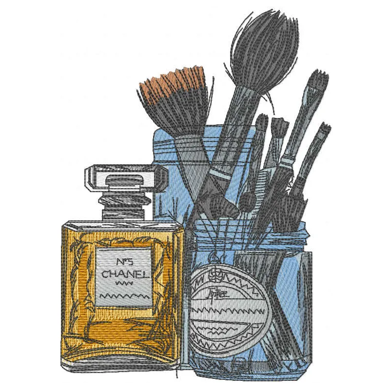 Preview of a set for female table embroidery design featuring elegant floral motifs for various fabric projects.