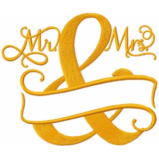 Mr And Mrs Split Monogram embroidery design - Embroidery Design