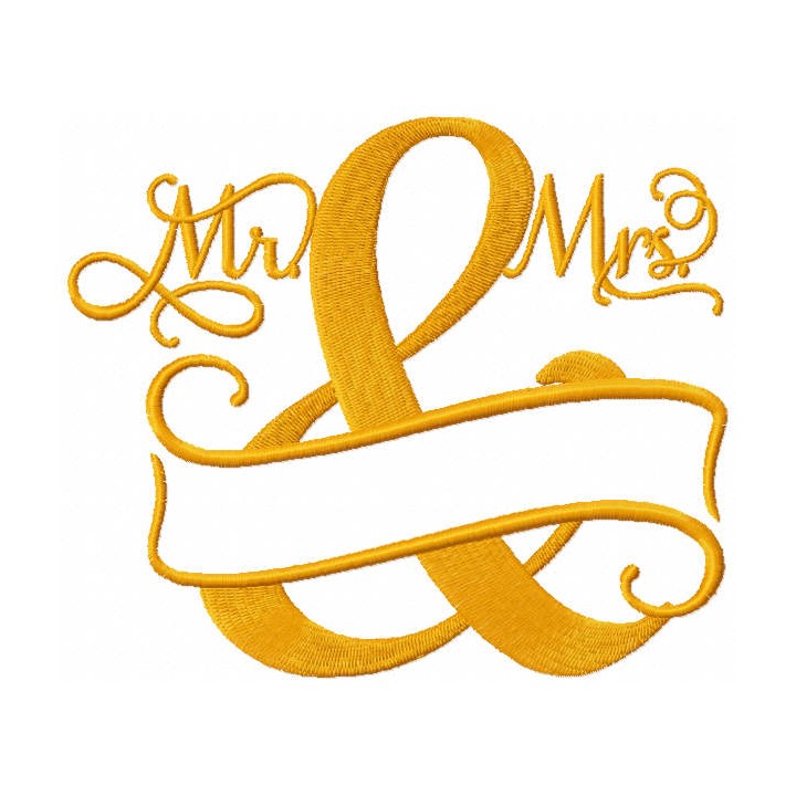 Mr And Mrs Split Monogram embroidery design - Embroidery Design