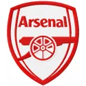 Arsenal red color logo embroidery design showcasing a vibrant football soccer emblem for stitching on apparel.
