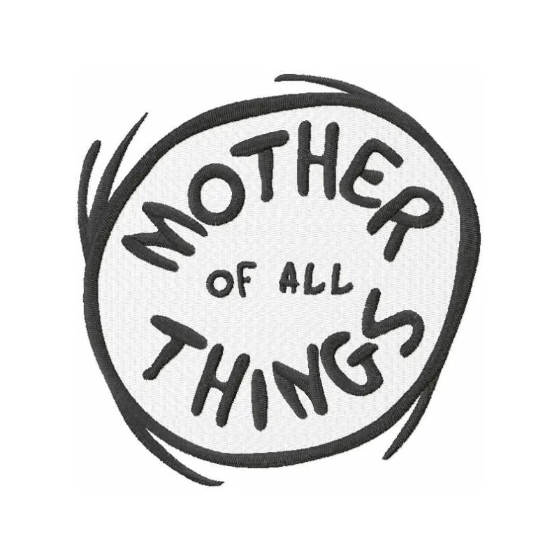 Preview of the 'Mother of All Things' embroidery design, featuring whimsical Dr. Seuss-inspired motifs for creative stitchin…