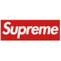 Supreme logo embroidery design showcased on a stylish hoodie, ideal for fashion and apparel enthusiasts.