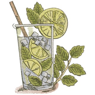 Margarita cocktail glass embroidery design - Embroidery Design