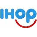 Ihoop logo embroidery design preview showcasing a vibrant stitched motif for fast food and markets.
