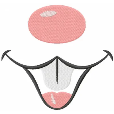 Preview of a mouse face mask embroidery design featuring a playful mouse motif for creative stitching.