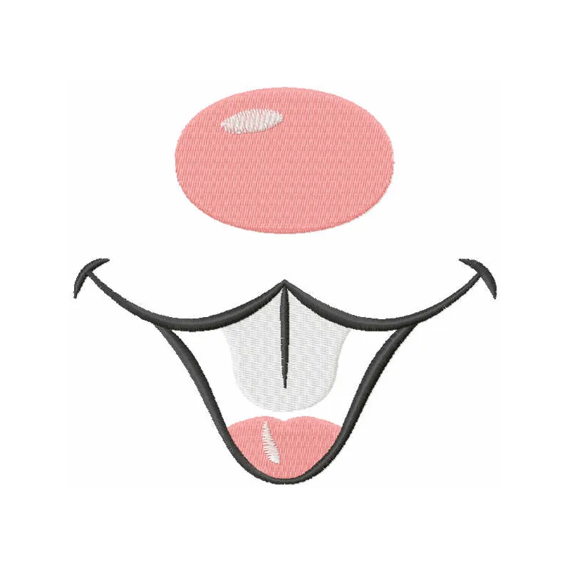 Preview of a mouse face mask embroidery design featuring a playful mouse motif for creative stitching.