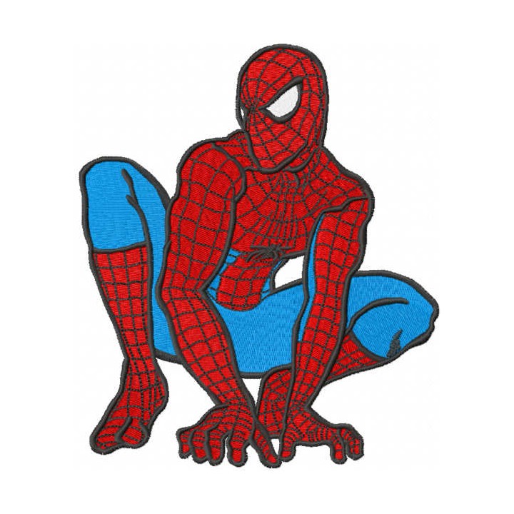 Spiderman ready to attack embroidery design - Embroidery Design