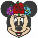 Minnie Frida embroidery design featuring a whimsical blend of iconic styles, perfect for various stitching projects.