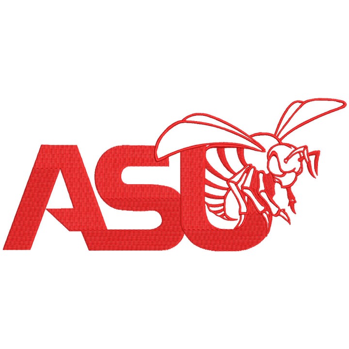 Alabama State Hornet logo one color embroidery design - Embroidery Design