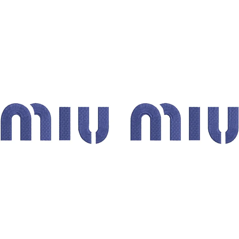 Miu Miu logo embroidery design showcased on a stylish apparel piece, perfect for fashion enthusiasts.