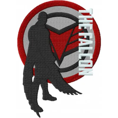 Embroidery design featuring The Falcon and Winter Soldier, perfect for stitching on apparel and accessories.