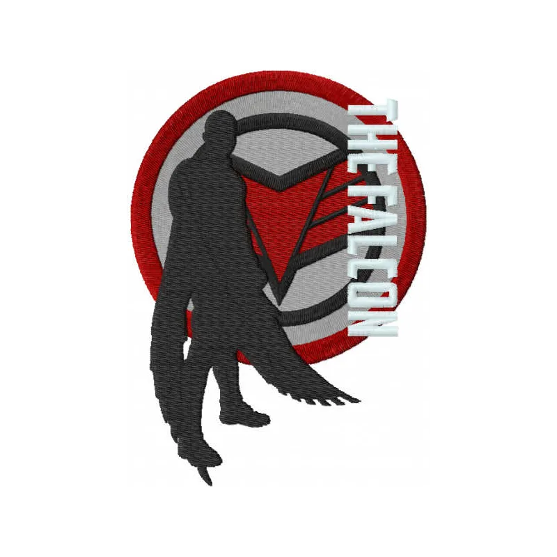 Embroidery design featuring The Falcon and Winter Soldier, perfect for stitching on apparel and accessories.
