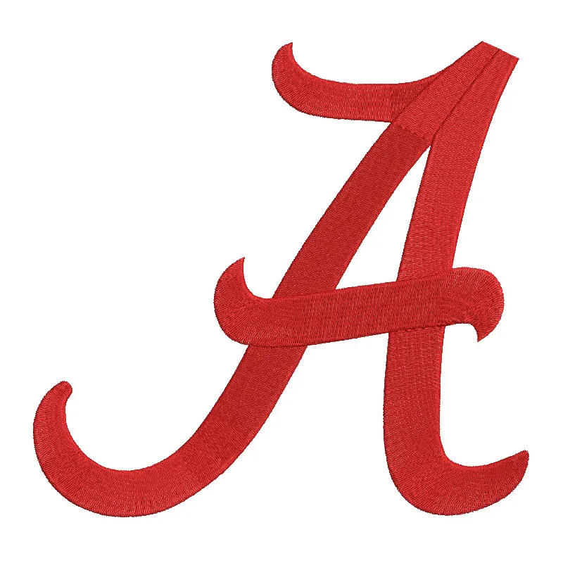 Embroidery design of the Alabama Crimson Tide secondary logo from 2001, featuring vibrant stitching details.