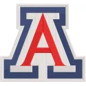 Arizona Wildcats Letter Logo embroidery design featuring bold letters, perfect for stitching on apparel or accessories.