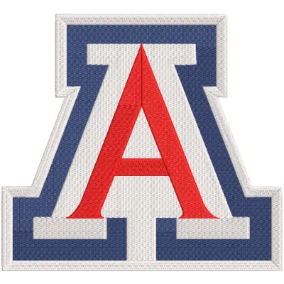 Arizona Wildcats Letter Logo embroidery design featuring bold letters, perfect for stitching on apparel or accessories.