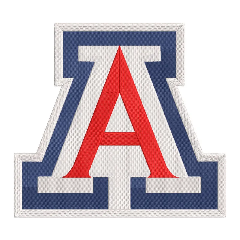 Arizona Wildcats Letter Logo embroidery design featuring bold letters, perfect for stitching on apparel or accessories.