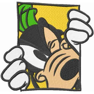 Goofy in the window embroidery design - Embroidery Design