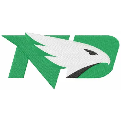 North Dakota Fighting Hawks Logo embroidery design, ideal for stitching on apparel and accessories.
